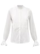 Matchesfashion.com Bourrienne Paris X - New Divine Pintucked Cotton-twill Shirt - Womens - White