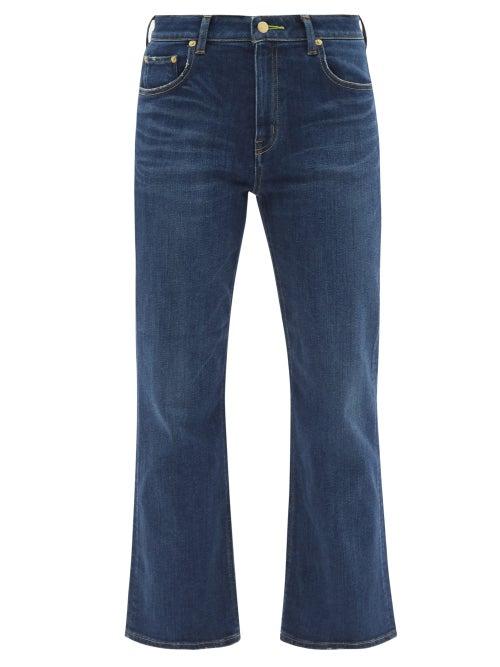Ladies Rtw Tu Es Mon Tresor - Peridot Cropped Flared-leg Jeans - Womens - Dark Blue