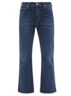 Ladies Rtw Tu Es Mon Tresor - Peridot Cropped Flared-leg Jeans - Womens - Dark Blue