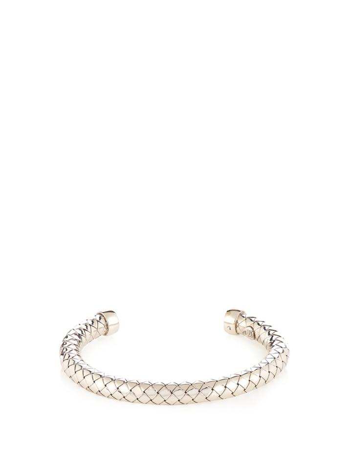 Bottega Veneta Intrecciato Oxidised Sterling-silver Cuff