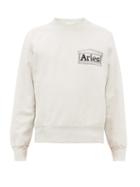 Matchesfashion.com Aries - Temple Logo Print Cotton Sweatshirt - Mens - Grey