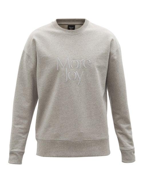 More Joy By Christopher Kane - More Joy-embroidered Cotton-jersey Sweatshirt - Mens - Grey