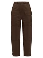 Matchesfashion.com Symonds Pearmain - Panelled Leather Trousers - Womens - Brown