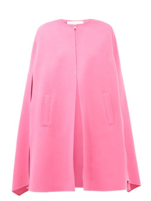 Valentino - Virgin Wool-blend Cape - Womens - Pink