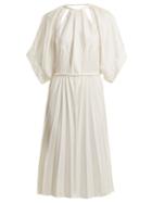 Maison Margiela Pleated Cut-out Satin Dress