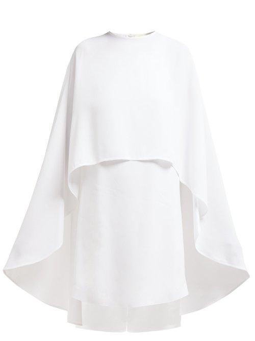 Matchesfashion.com Sara Battaglia - Cape Crepe Mini Dress - Womens - White