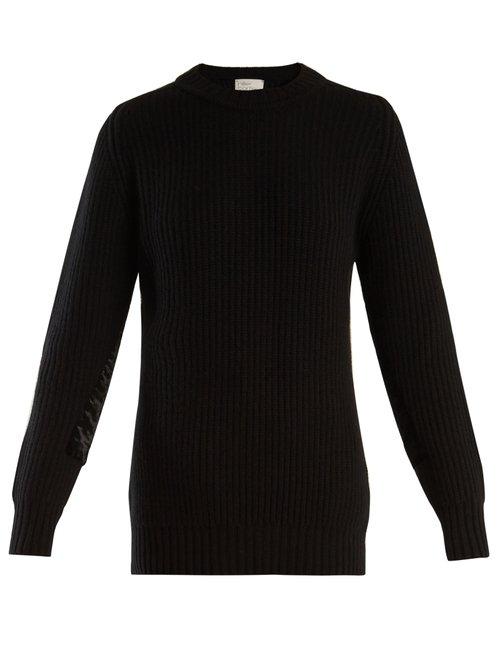 Matchesfashion.com Hillier Bartley - Long Sleeved Ribbed Knit Cashmere Sweater - Womens - Black