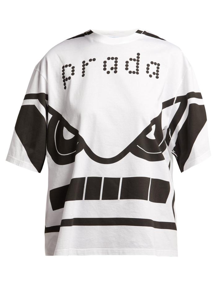 Prada Face-print Cotton T-shirt