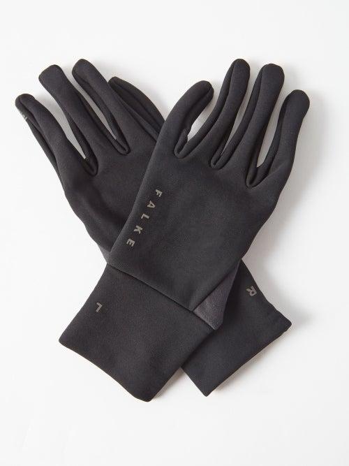 Falke Ess - Logo-print Running Gloves - Mens - Black