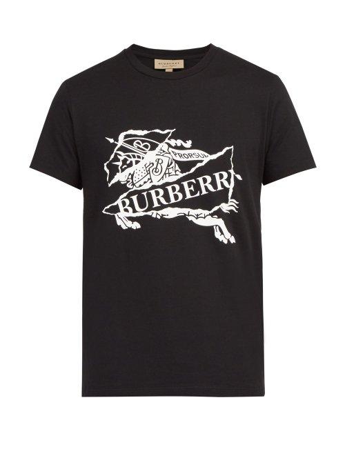 Matchesfashion.com Burberry - Logo Print T Shirt - Mens - Black