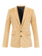Matchesfashion.com Paco Rabanne - Single-breasted Cotton-corduroy Jacket - Mens - Beige