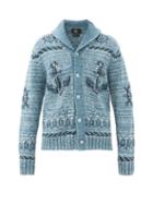Matchesfashion.com Rrl - Anchor-stitched Wool-blend Cardigan - Mens - Blue
