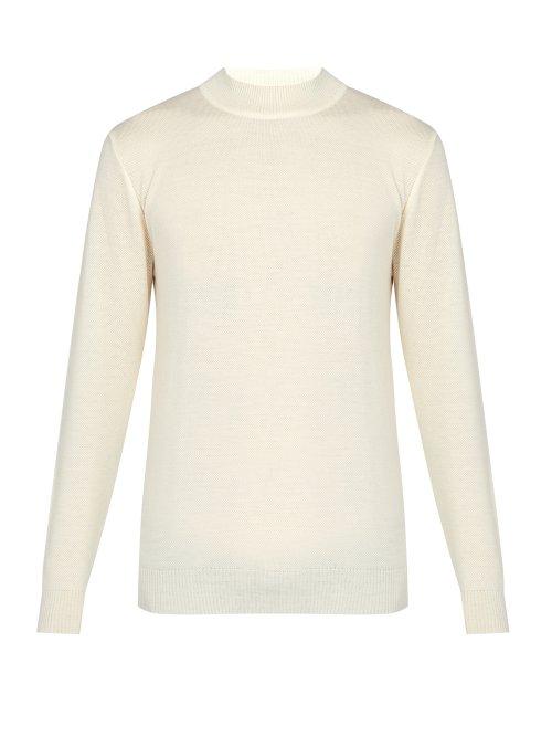 Matchesfashion.com De Bonne Facture - Wool Piqu Sweater - Mens - Cream