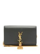 Matchesfashion.com Saint Laurent - Kate Monogram Leather Cross Body Bag - Womens - Dark Green
