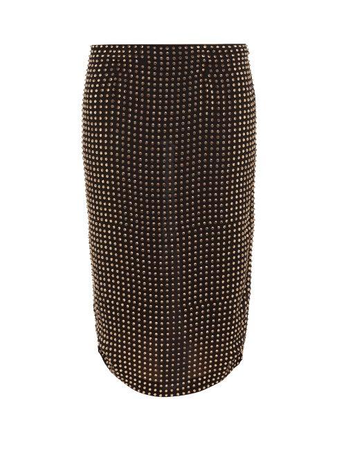 16arlington - Haile Crystal-embellished Midi Skirt - Womens - Brown Multi