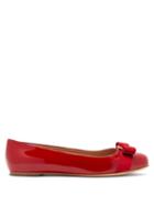 Matchesfashion.com Salvatore Ferragamo - Varina Patent-leather Ballet Flats - Womens - Red