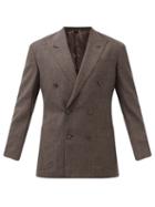 Thom Sweeney - Double-breasted Peak-lapel Wool-blend Jacket - Mens - Brown