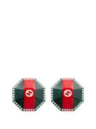Gucci Web-striped Crystal-embellished Earrings