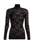 Matchesfashion.com Dolce & Gabbana - High Neck Floral Lace Top - Womens - Black
