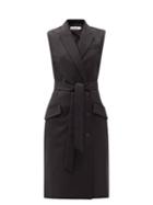 Matchesfashion.com Cefinn - Hudson Sleeveless Blazer Midi Dress - Womens - Black
