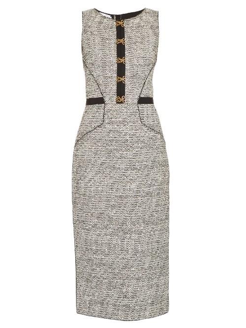 Oscar De La Renta Sleeveless Boucl-tweed Pencil Dress