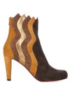 Matchesfashion.com Christian Louboutin - Wavy 95 Panelled Suede Ankle Boots - Womens - Tan Multi