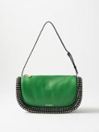 Jw Anderson - Bumper Crystal-embellished Leather Shoulder Bag - Womens - Green Multi