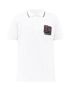 Burberry - Monogram-patch Cotton-piqu Polo Shirt - Mens - White