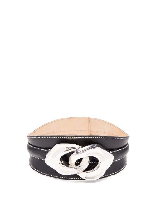 Matchesfashion.com Alexander Mcqueen - Sculptural-link Leather Belt - Womens - Black