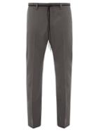 Matchesfashion.com Lanvin - Drawstring Slim Leg Wool Trousers - Mens - Grey