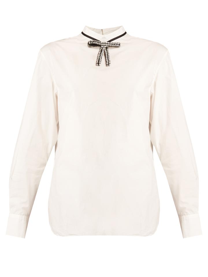 Marni Crystal-bow High-neck Blouse