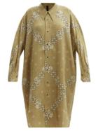 Petar Petrov - Albin Bandana-print Silk Dress - Womens - Khaki