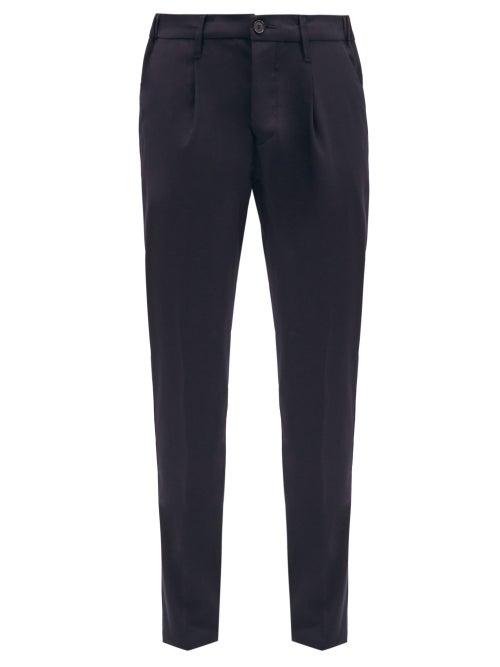 Matchesfashion.com Altea - Dumbo Pleated Twill Trousers - Mens - Navy