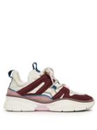 Matchesfashion.com Isabel Marant - Kindsay Shell And Suede Low Top Trainers - Womens - Burgundy Multi