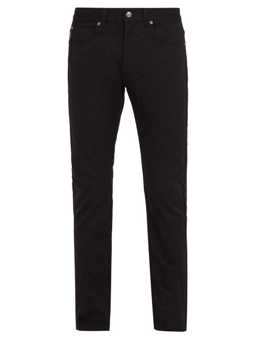 Matchesfashion.com Versace - Medusa And Two Angels Embroidered Black Jeans - Mens - Black