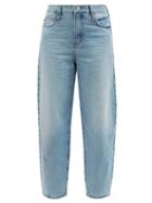 Frame - Ultra High Washed Barrel-leg Jeans - Womens - Light Denim
