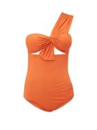 Matchesfashion.com Marysia - Venice One Shoulder Cut Out Swimsuit - Womens - Orange