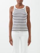 Nili Lotan - Jennifer Striped Cotton-terry Tank Top - Womens - Ivory Multi