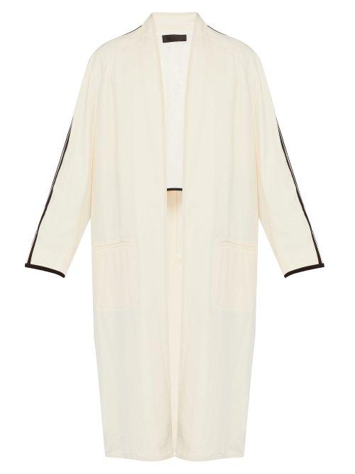 Matchesfashion.com Haider Ackermann - Grosgrain Trim Overcoat - Mens - Cream