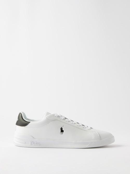 Polo Ralph Lauren - Hrt Ct Ii Logo-debossed Leather Trainers - Mens - White Black