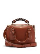 Matchesfashion.com Chlo - Daria Medium Grained-leather Cross-body Bag - Womens - Dark Brown