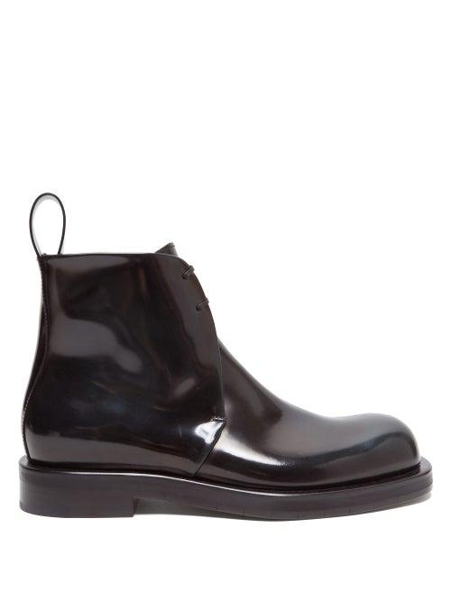 Matchesfashion.com Bottega Veneta - Lace-up Leather Ankle Boots - Mens - Black