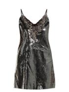 Matchesfashion.com Dundas - Sequin Embellished Mini Dress - Womens - Dark Grey