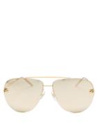 Matchesfashion.com Cartier Eyewear - Panthre Aviator Metal Sunglasses - Womens - Gold