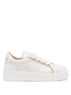 See By Chlo - Sevy Ricrac-trim Leather Trainers - Womens - White