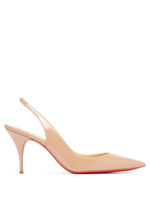 Matchesfashion.com Christian Louboutin - Clare 80 Patent Leather Slingback Pumps - Womens - Nude