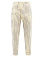 Mens Rtw Les Tien - Tie-dye Brushed-back Cotton Track Pants - Mens - Grey White