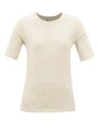 Totme - Marled Cotton-jersey T-shirt - Womens - Light Beige