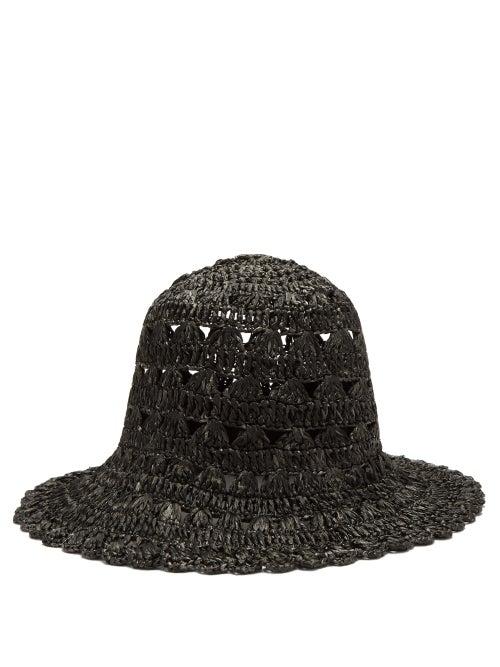 Matchesfashion.com Reinhard Plank Hats - Macram-knitted Bucket Hat - Womens - Black