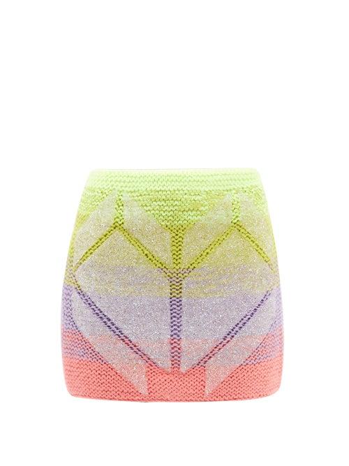Germanier - Beaded Gradient-stripe Knit Skirt - Womens - Multi